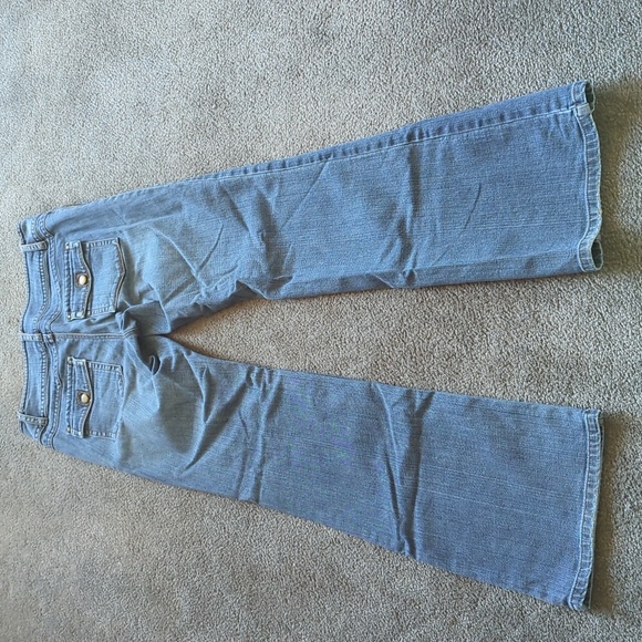 Leather trimmed flare leg jeans - Picture 4 of 10